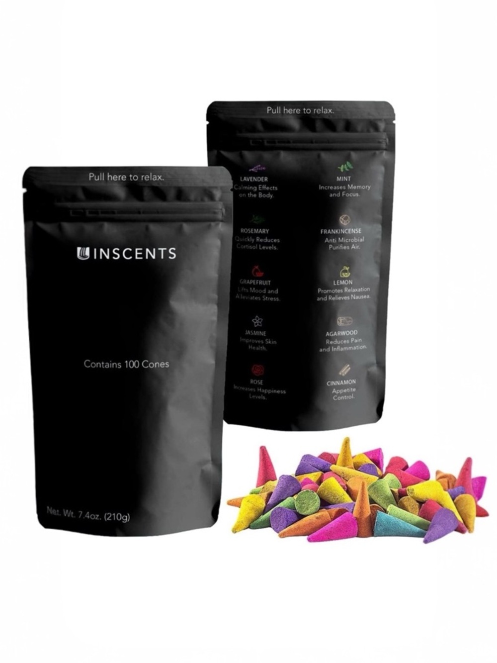 INSCENTS Premium Incense Cones 199 Aromatherapy Set 1 less than 2 full bags